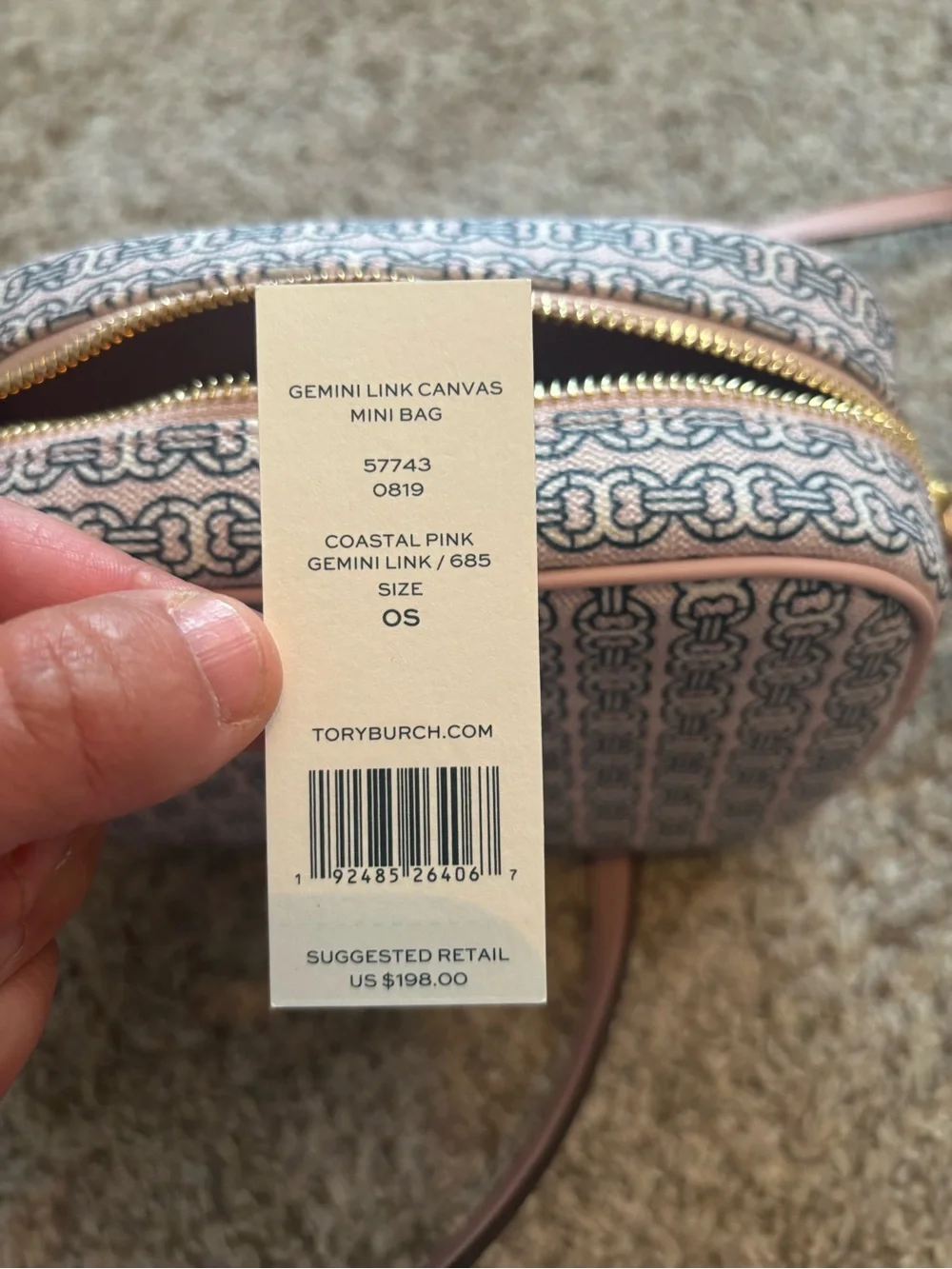 NWT Tory Burch Gemini Link Canvas Mini Bag
